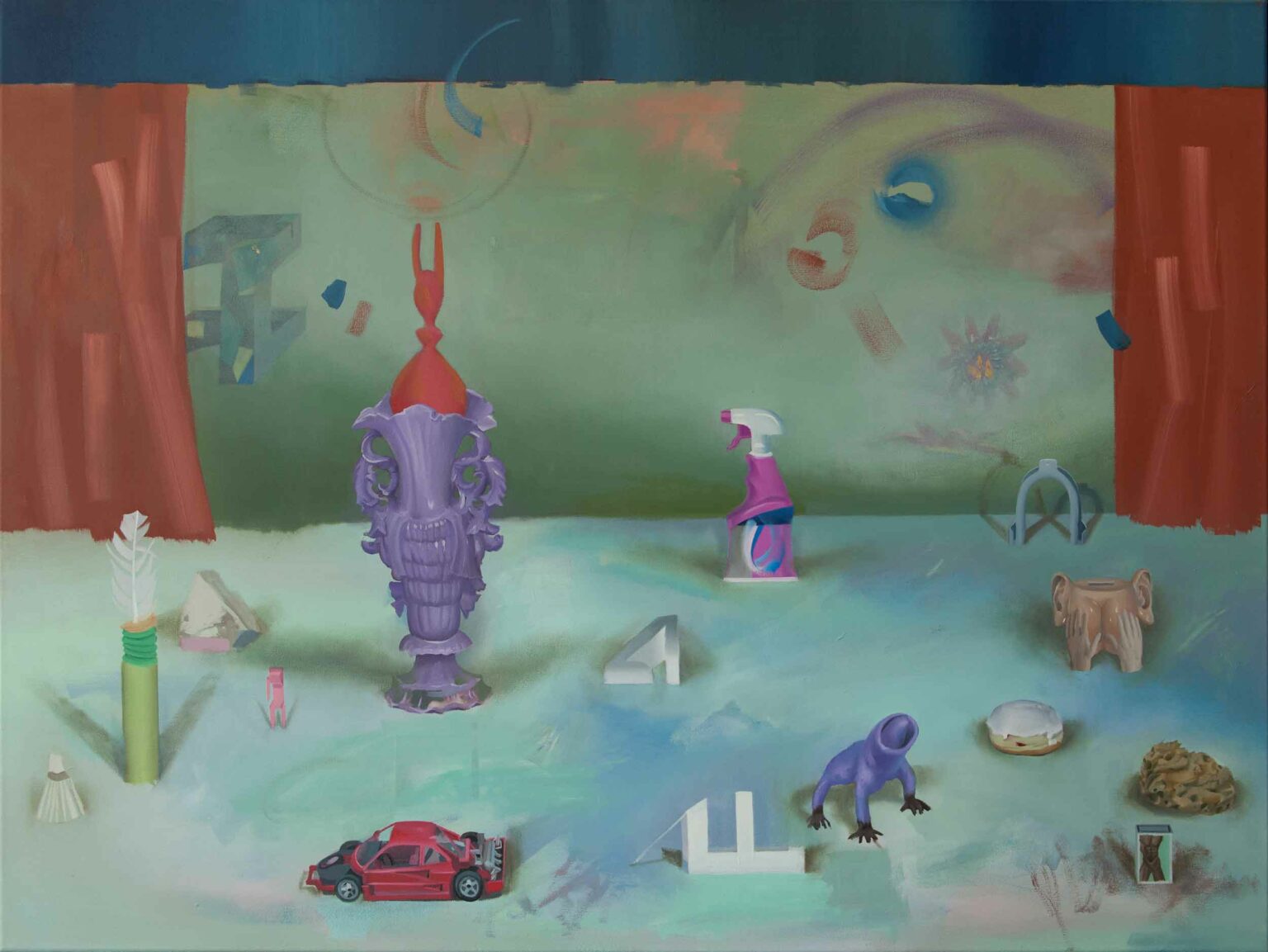 Objekte auf grünlichem Tisch